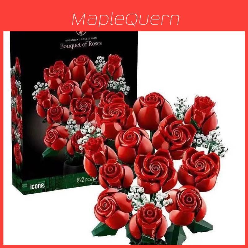 Rosenstrauß Kompatible Bausteine Für Valentinstagsgeschenk DIY Sammlerstück