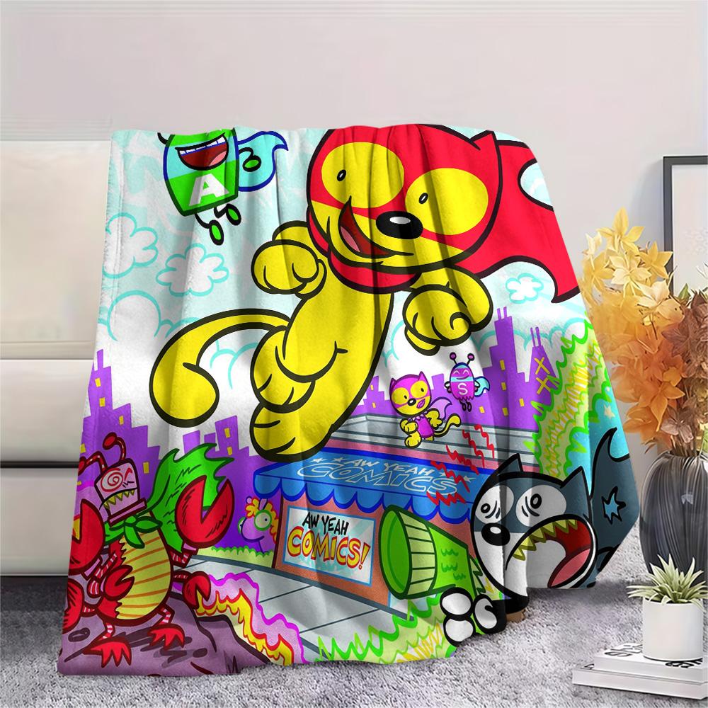 Wow Manga  Print Flannel Blanket, High quality Comfortable for All Seasons, Home Decor, Warmth and Comfort