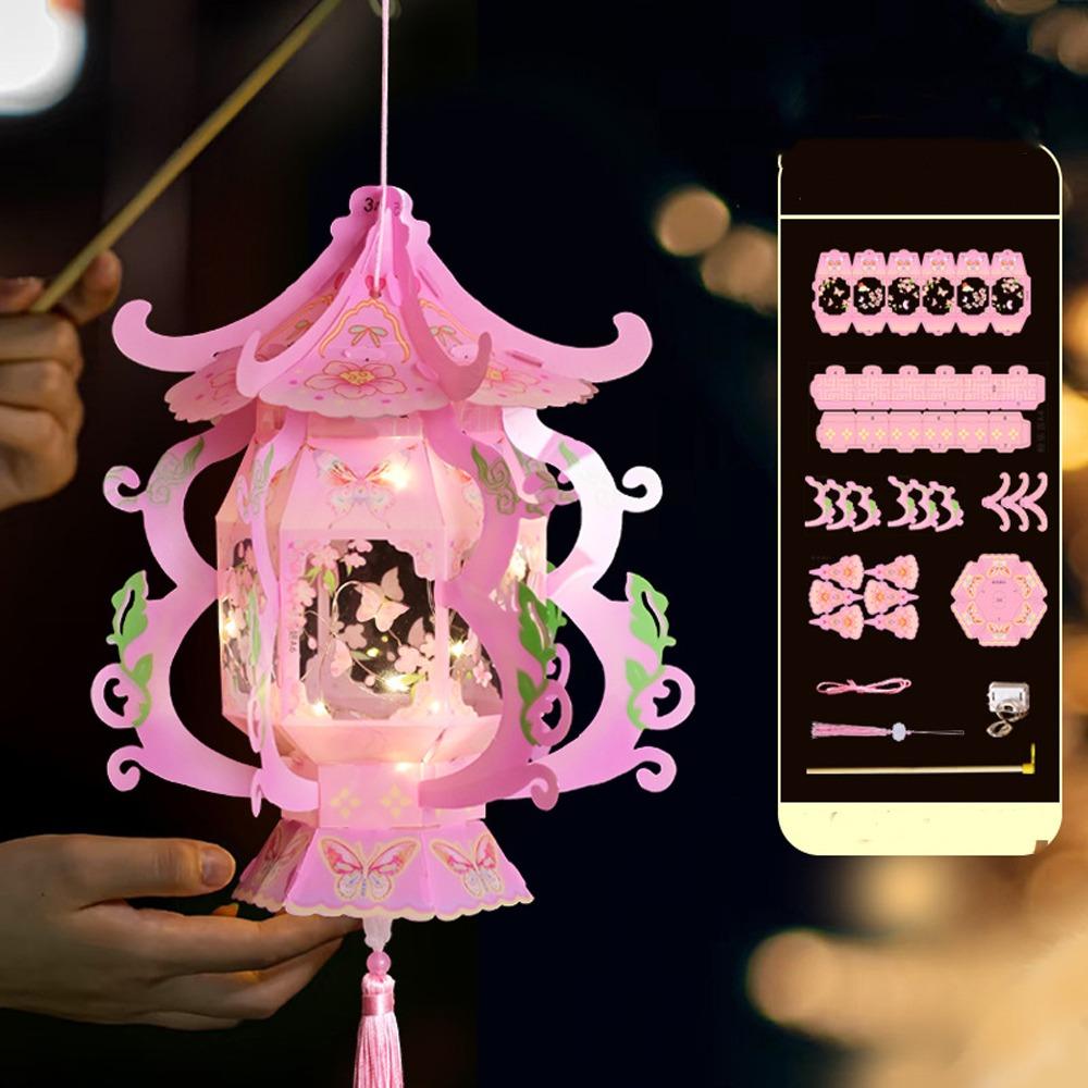 PVC Chinese Portable Lantern Blessing LED Lantern Toys Handheld Lantern  Kindergarten