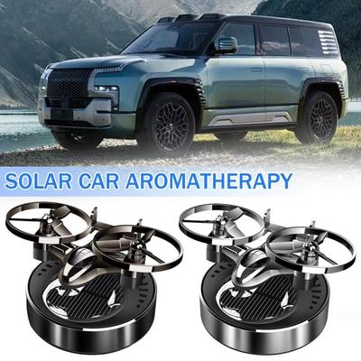 Decorazione Profumo per Auto Aeroplano Solare con Rotazione Dinamica e Fragranza Floreale a Lunga Durata Deodorante per Auto Aeroplano Solare