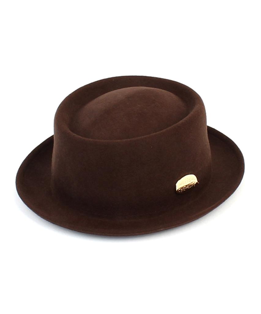 Very Short Brown Wool Fedora