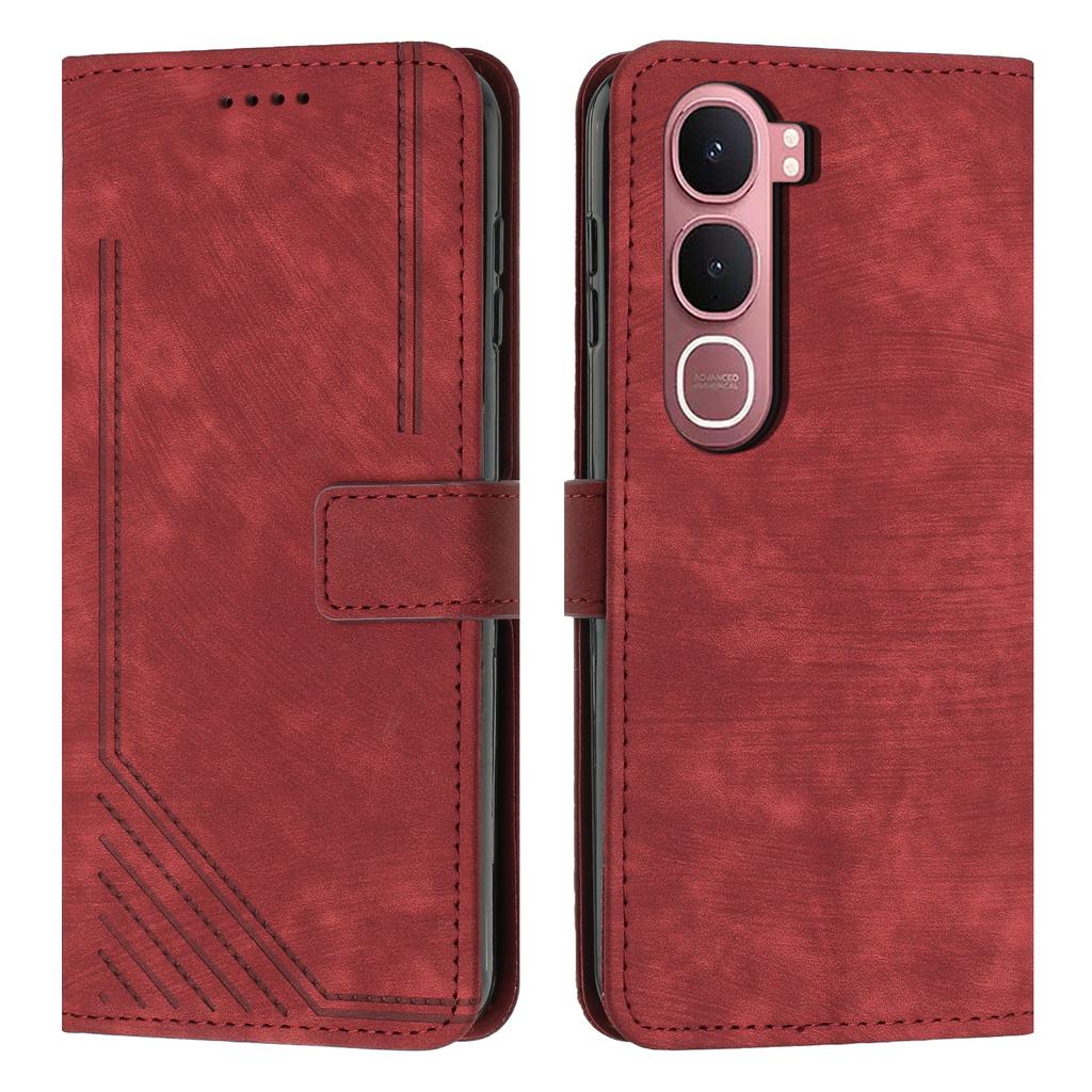 For Vivo Y21d/vivo Y31 5G Stand Case Imprinted Lines Leather Phone Cover