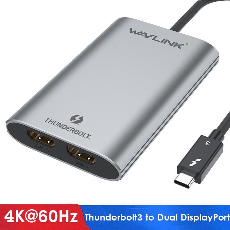 WAVLINK Thunderbolt 3 USB-C для двойного DisplayPort Адаптер Док 4K Дисплей Преобразователь поддержки 4K@60Hz работы с Thunderbolt 3 Компьютеры – купить по низким ценам в интернет-магазине Joom