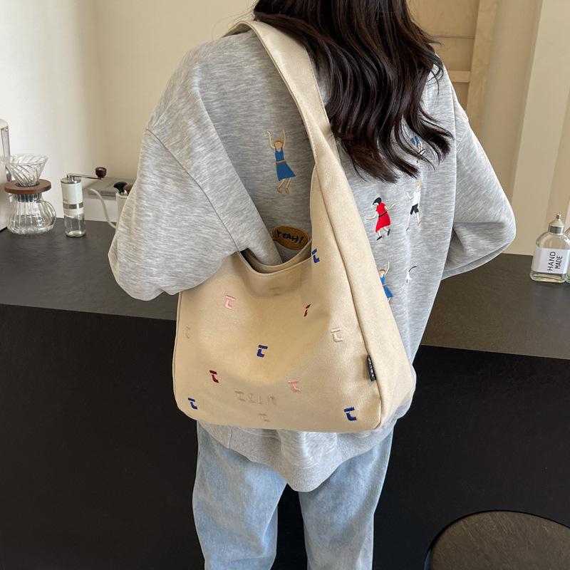 

2025 Women s Large Capacity Canvas Tote: Casual, Versatile Shoulder Bag for College and Commute