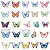 32 Pcs/Box Vibrant Butterfly Stickers - Waterproof PET Adhesive for Laptops Scrapbooks Transparent Colorful Decorative Stickers.