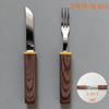 2/4/8/16Portable Cutlery Set | Stainless Steel Blade Handle Paired with Wood-grain Plastic Grip | Anti-rust Suitable for Dishwashers | Detachable