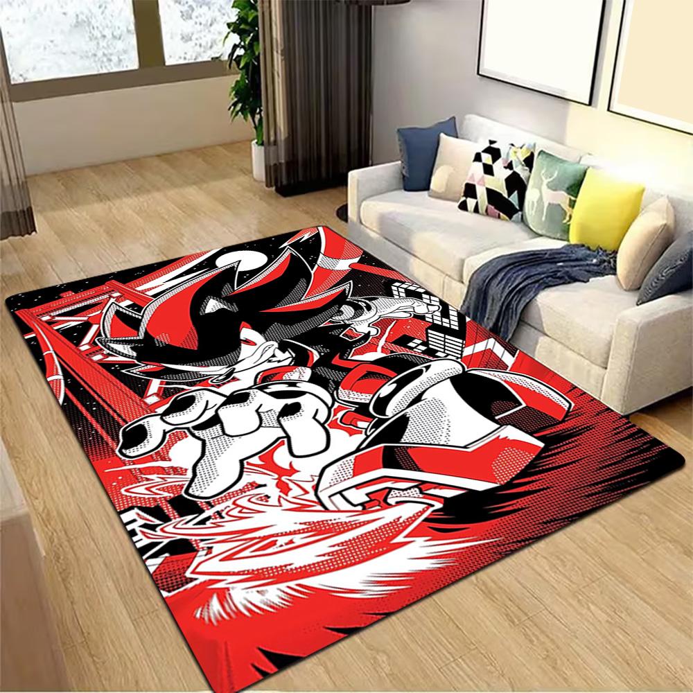 Sonic The Hedgehog Comic Art Print Decoration,Carpet,Living Room,Bedroom, Non-slip,Square rug