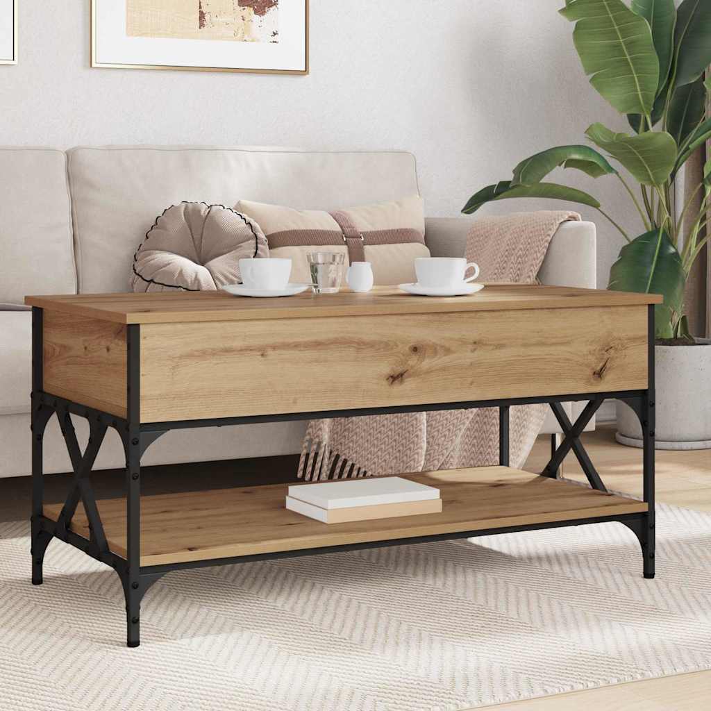 Artisan Oak Coffee Table 100 X 50 X 50 Cm Engineered Wood
