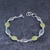 White Topaz, Chalcedony Gemstone 925 Sterling Silver Bracelet 7-8"