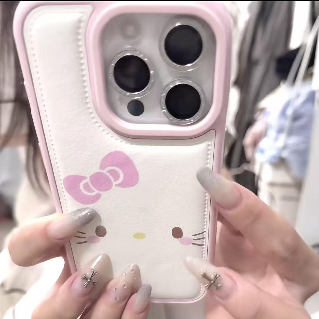 

Pink Bow Leather Case for Apple 17 Pro Max - Soft, Drop-Proof White and Pink Shell Compatible with 13, 14, 15, and 16 Models. Apple 13