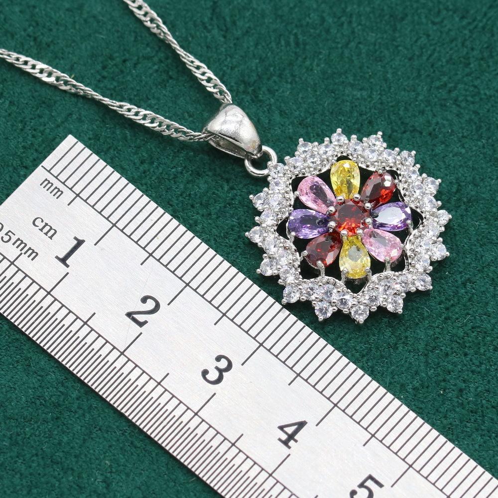 Jewelry European and N Anti Allergic Zircon Necklace Earring Jewelry Set