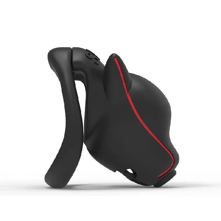 A new arrival dog head chastity cage adult sex toy with lock nylon rubber chastity cage with 4 rings.