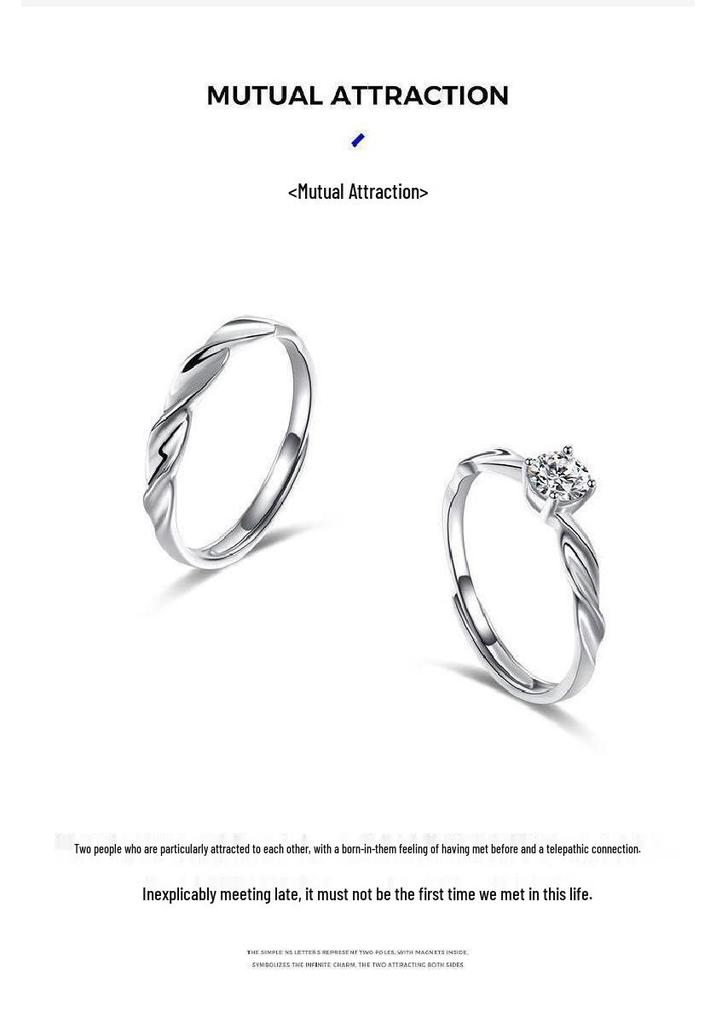Sterling Silver Shining Star River Couple Rings - High-End Mobius Pure Silver