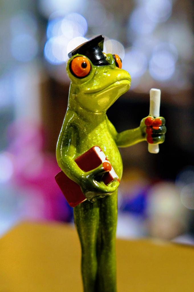 Graduate Frog Figurine