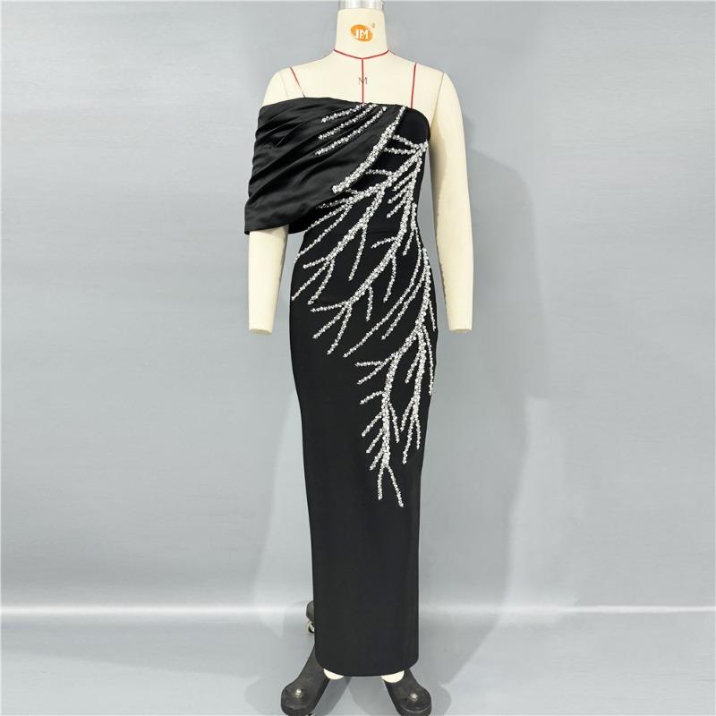 New bandage dress sexy evening dress rhinestone slim dress fashionable and elegant new women's clothing
