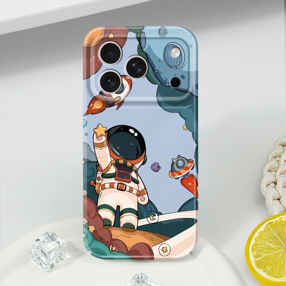 Flying Astronaut Phone Case For iPhone 17 Air 16 16E 15 14 Plus Pro Max Film Hard Cover