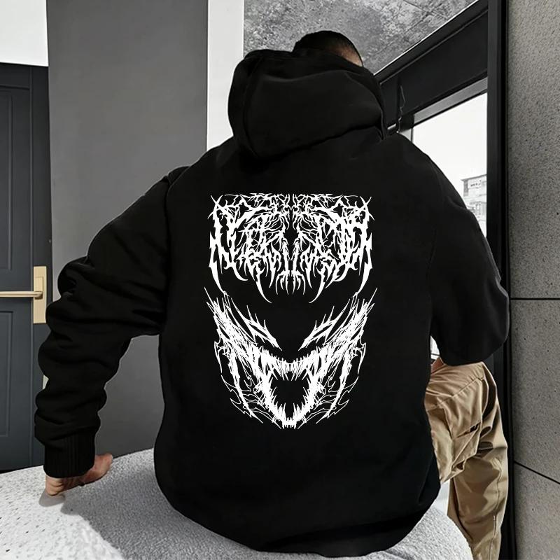 2025 Hot Sale Men's Hooded Sweatshirt Satan 666 Printed Hoodies Autumn Winter Daily Casual Sporty Outwear Male Urban Fashion Top