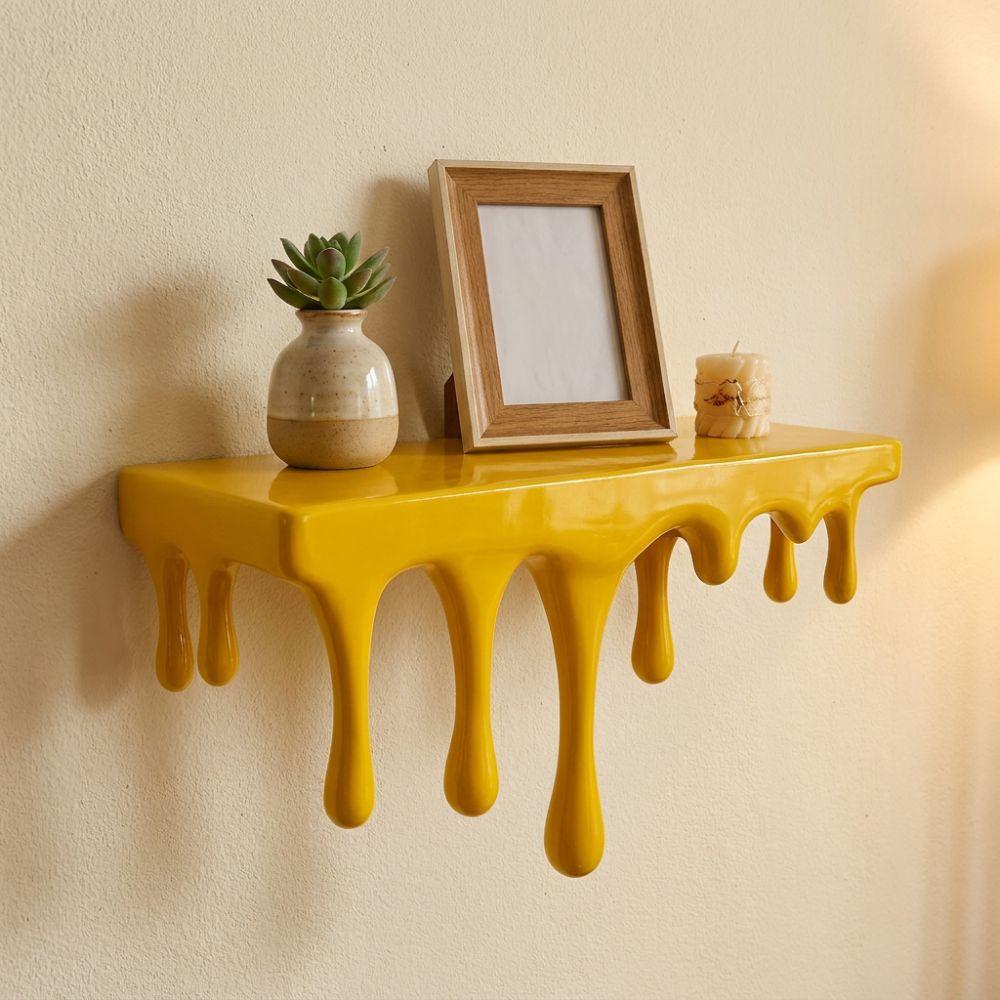 Plastic Drip Floating Shelf 3D Printed Wall-Mounted Display Stand Home Decoration