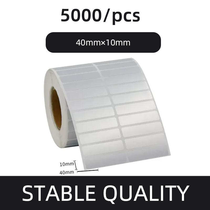 Etiqueta de código de barras PET prata fosca 20 30 40 50 60 70 80 90 100 Fita de transferência térmica Impressora de adesivos