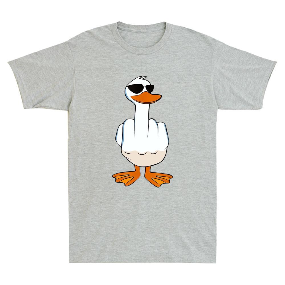 Non Me Ne Frega Niente Anatra Dito Medio Divertente Volgare Anatra Con Occhiali Meme T-shirt Unisex