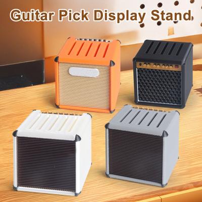Gitarrenplektrum Halter Retro Verstärker Stil Gitarrenplektrum Display Case mit 5 Schlitzen Gitarrenplektrum Aufbewahrungsbox Geschenk für Gitarrenspieler Musikliebhaber