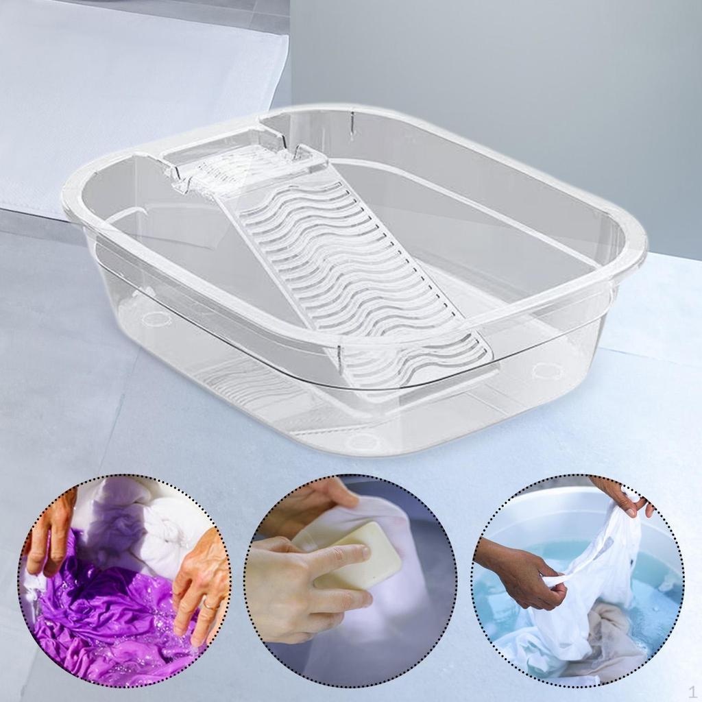 Washboard Basin Laundry Hand Washing Home Clothes Space Saving Portable Lightweight Versatile