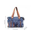 Korean Version Of Retro Multi-Pocket Splicing Washed Punk Denim Shoulder Bag