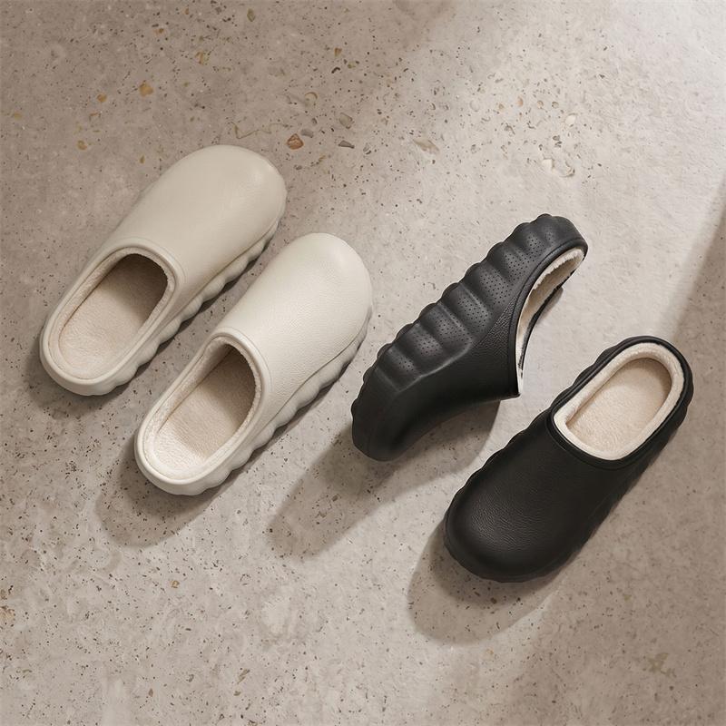 Men Warm Winter Cotton Shoes Women Warm Fur Home Slippers EVA Non-Slip Plush Slippers Indoor Couple Thick Sole Footwear Slides