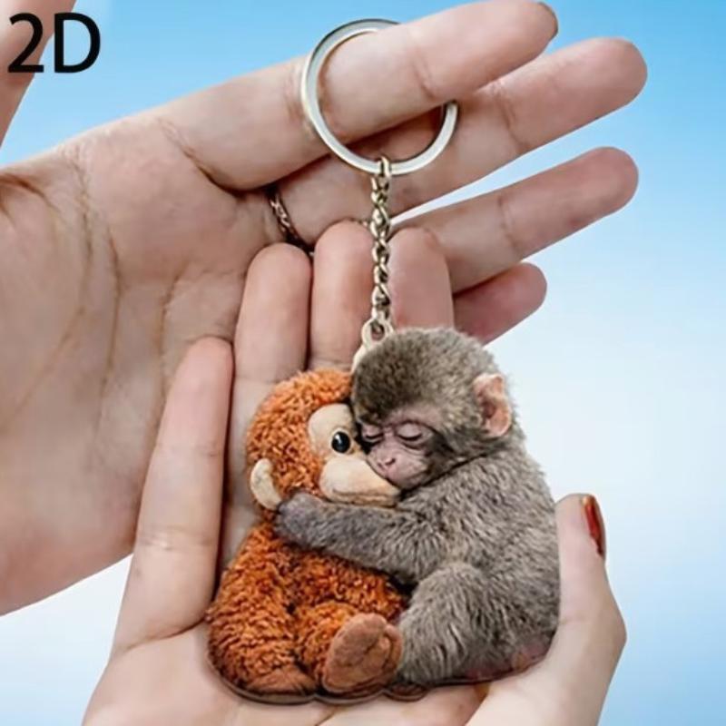 Punch The Monkey Plush Doll Keychain Cartoon Anime Toy Bag Pendant Colleague Desk Ornaments Gift