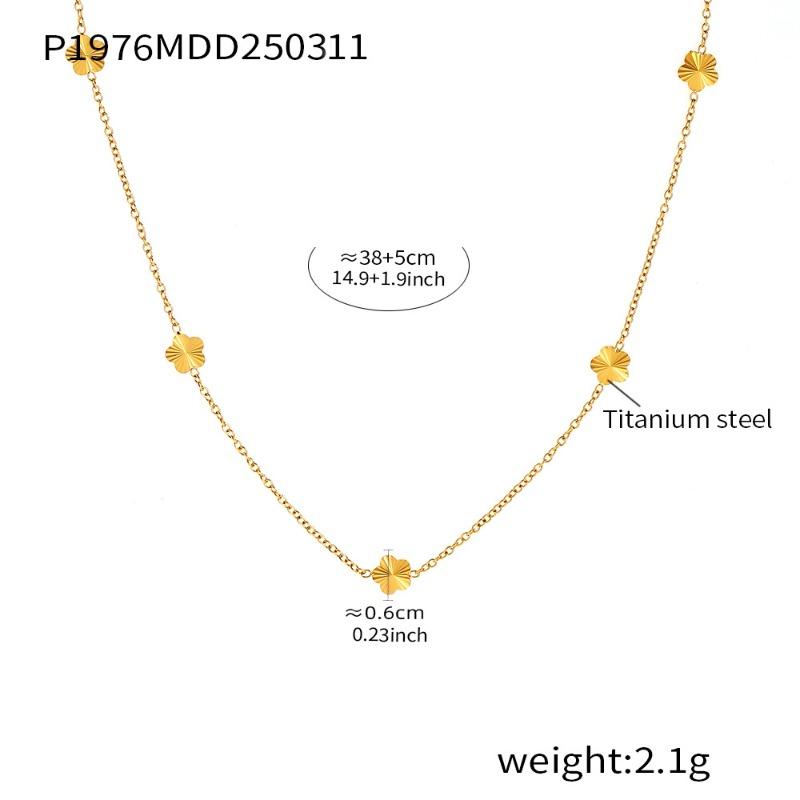 Meier Mysterious Little Flower Clavicle Chain Tassel Earrings Suit Stainless Steel Pvd Electroplating 18k