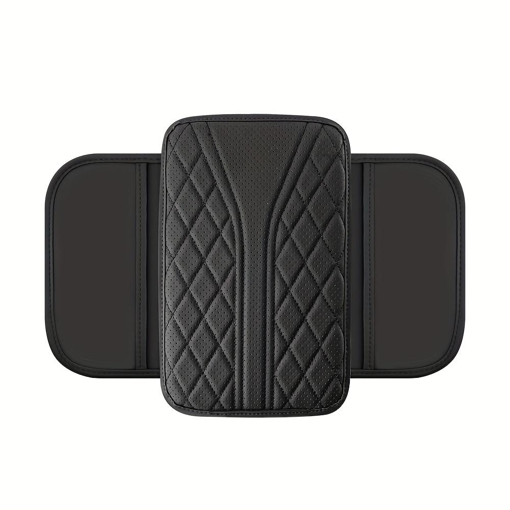 1pc PU Leather Car Armrest Pad with Side Storage Bag, Durable Vehicle Interior Accessory