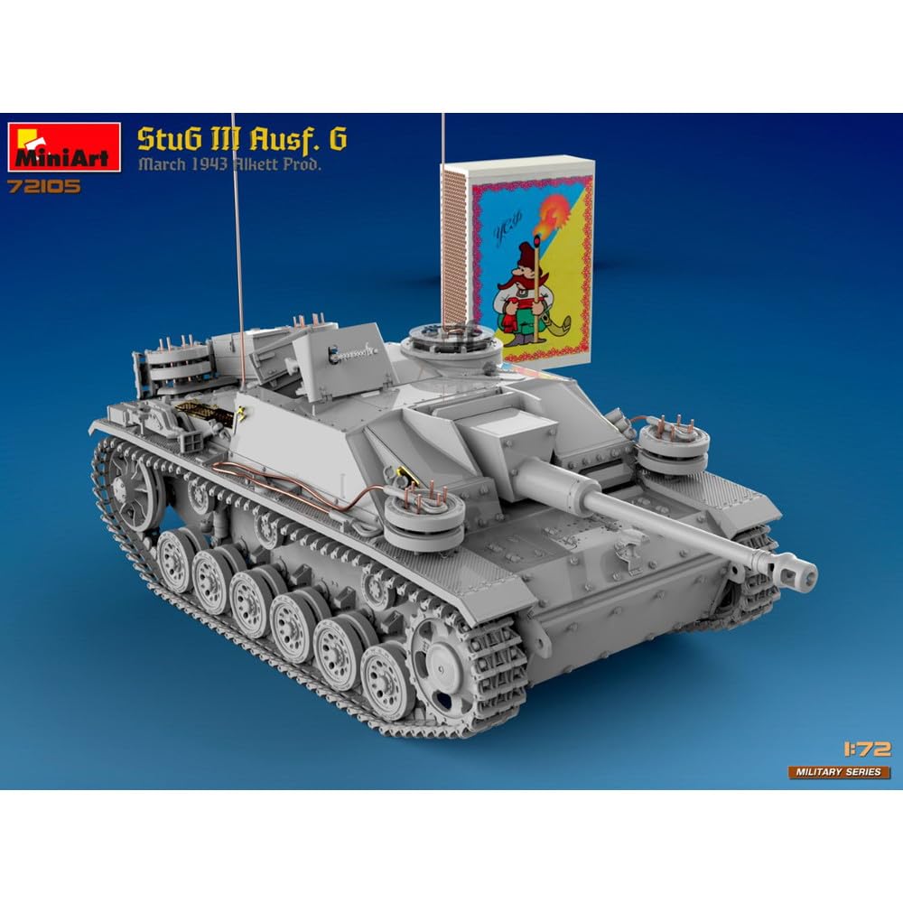 Miniart Scale WWII German Stug III March Alket Plastic Model MA72105 1/72 Ausf. G, 1943, Body, Kit,