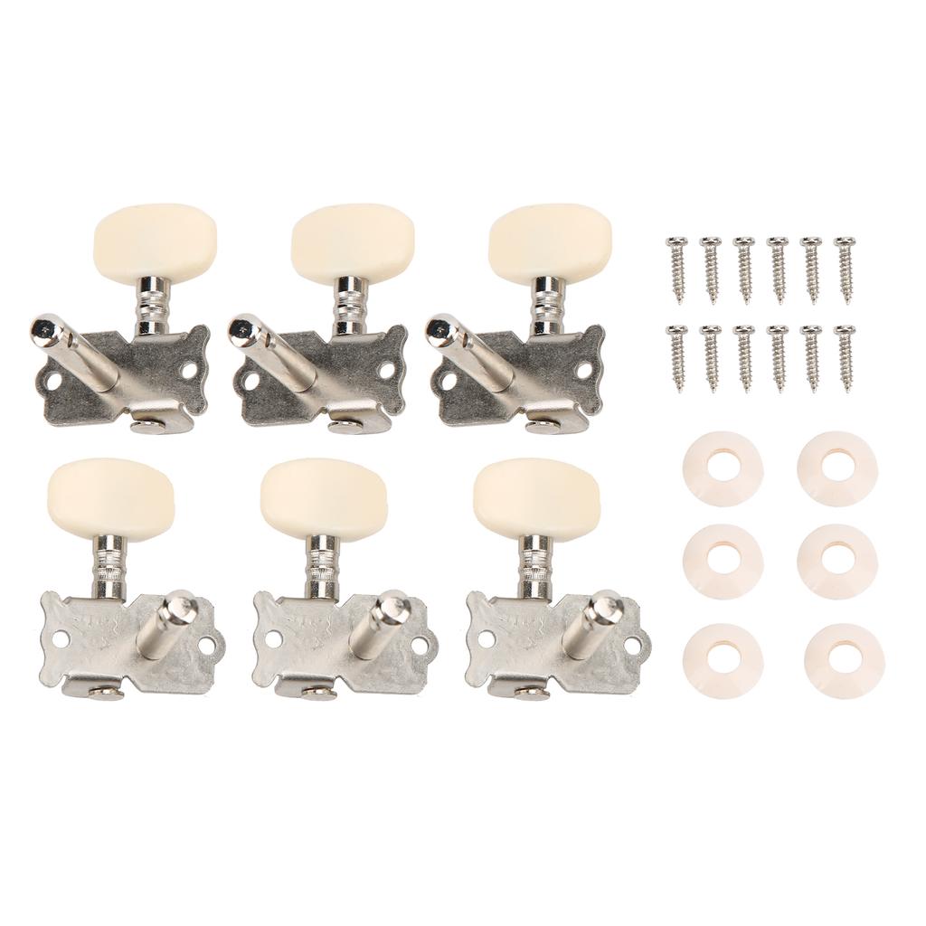 6PCS Guitar String Button Single Hole Steel Column Square Head Folk Instrument Tuning Pegs