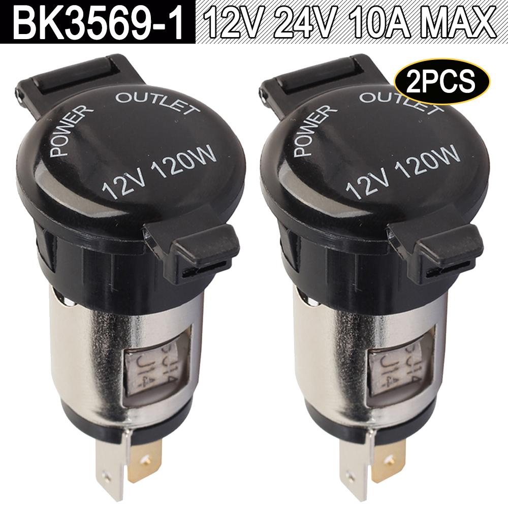 10-1PCS Max 10A Car Cigarette Lighter Waterproof Female Socket Seat with Cover Case 12V-24V Auto Truck Motorcycle Car Accessorie