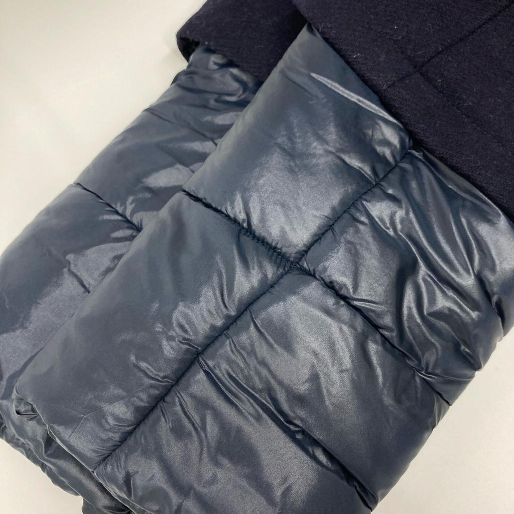 Herno GC0015G-39601 Navy Wool X Nylon Different Material Switching Hooded Down Coat Coat 14A NavyUsed