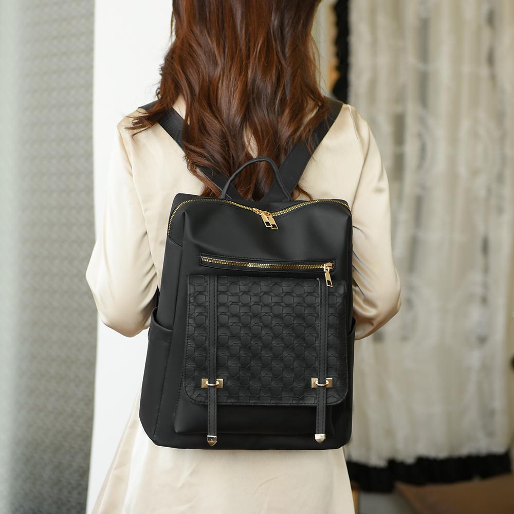 Mochila para Mujer PU Cuero Suave Bolso de Hombro de Doble Uso Mochila de Gran Capacidad