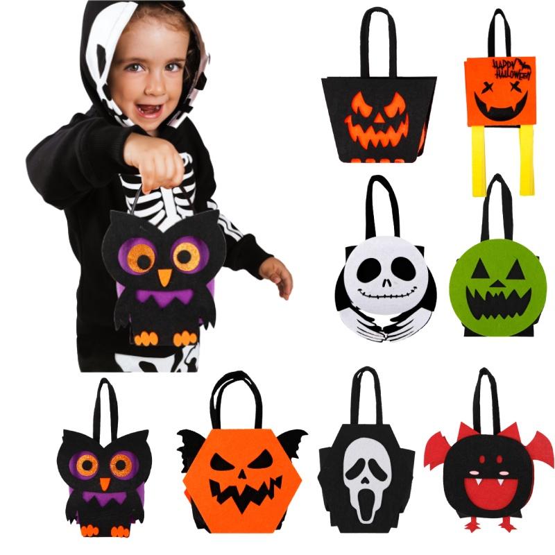 Crazy Party New Halloween Felt Candy Bag Devil Wind Flag Style 3d Bat Tote Bag