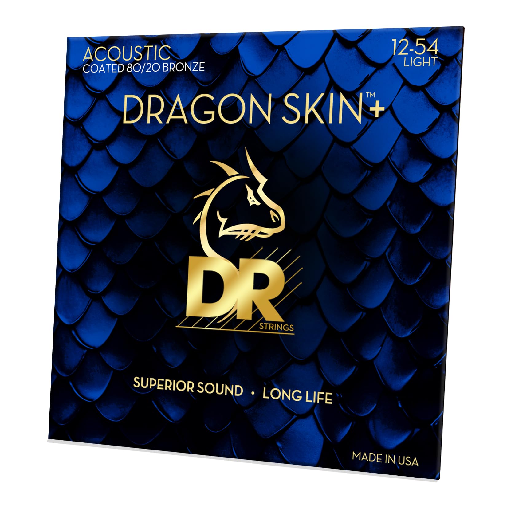

DR Strings DRAGON Acoustic Guitar SKIN+ Strings, 80/20 Bronze, DA8-12 чёрный