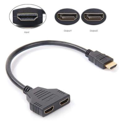 Cable adaptador y convertidor divisor de puerto HDMI macho a hembra de 1 entrada y 2 salidas 1080P