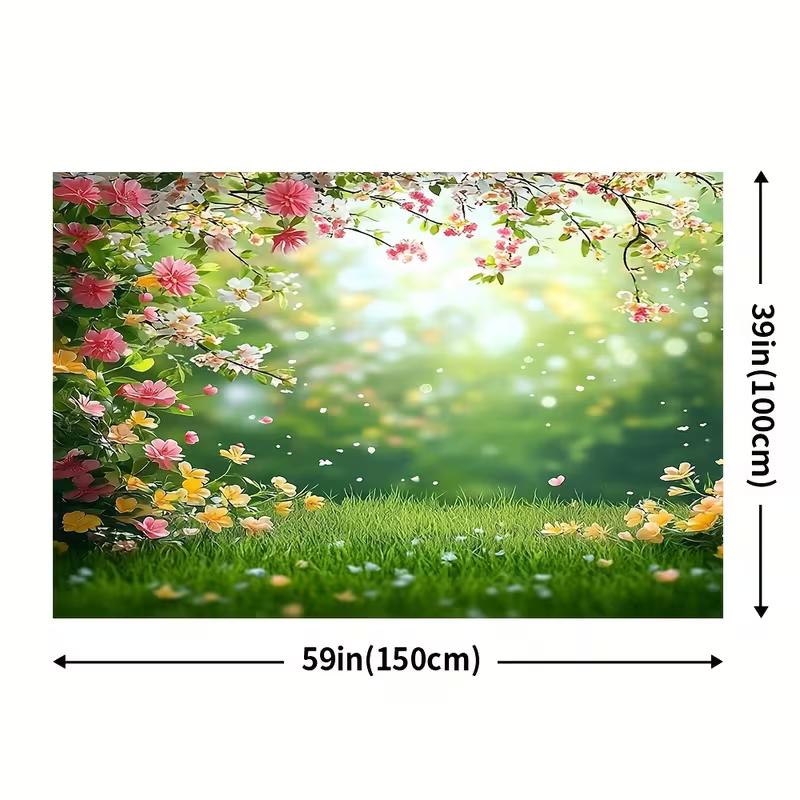 2D frisches grünes Gras Blumen Hintergrund Hochzeit Brautparty Fotografie Hintergrund