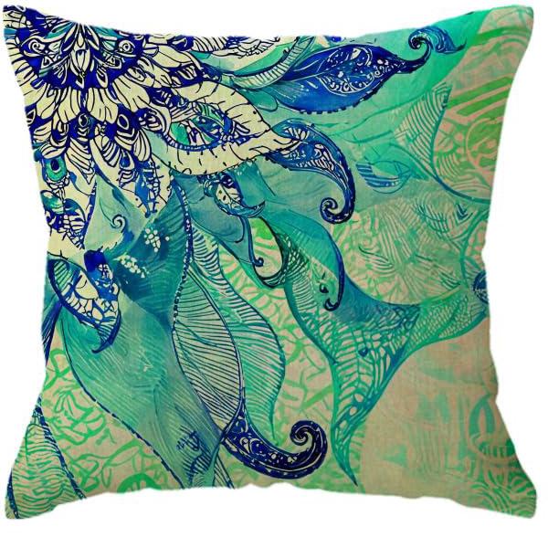 

Home Decor Bohemian Style Floral & Mandala Pillow Covers Pattern Cushion Cover Suitable For Sofa Bedroom Car Pillow Cover 16x16Inch