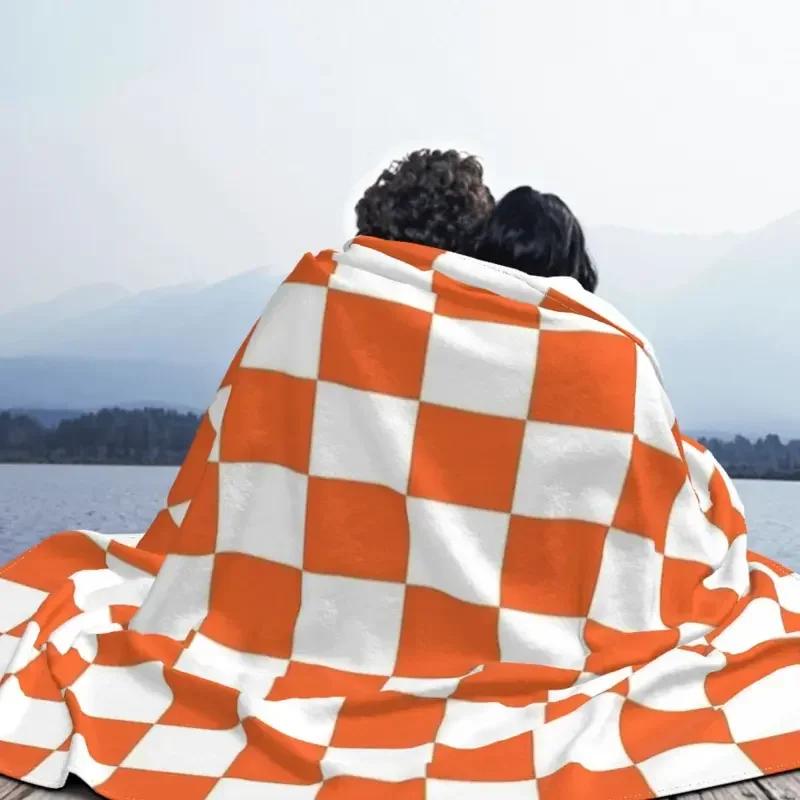 Tennessee Checkerboard Blankets Velvet Winter Checkered Portable Ultra-Soft Throw Blanket for Home Outdoor Bedspreads