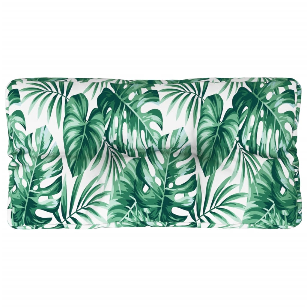 Pallet Cushion with Leaf Pattern 70 X 40 X 12 Cm Fabric