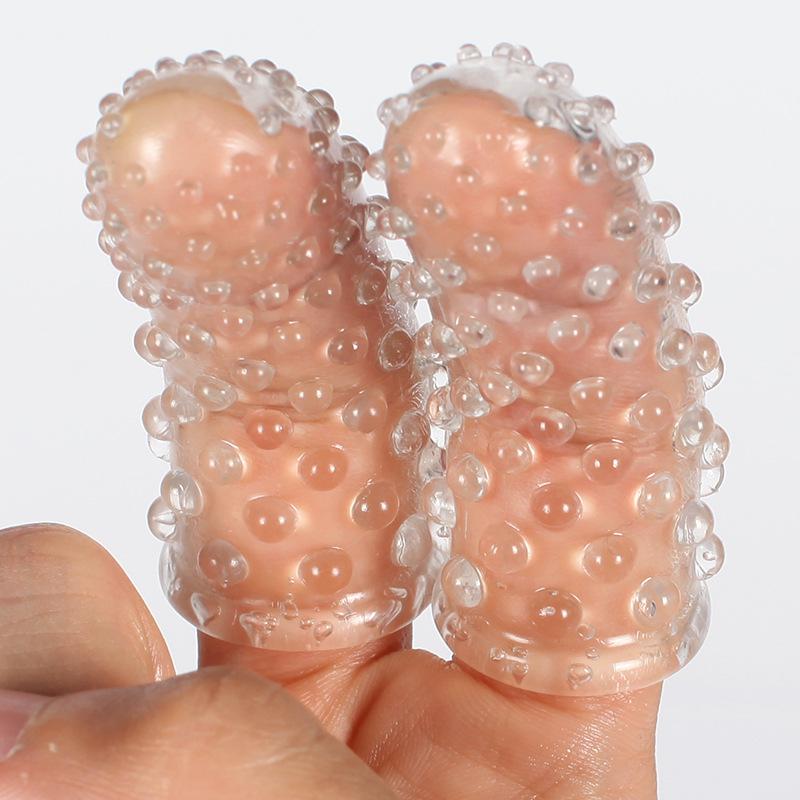 Pleasing Finger Sleeves - 1000 Wolf Tooth Textured Flirting Aids for Adults