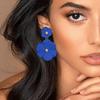 Unique Flower Studs Earrings Fashionable Colorful Dangle Statement Earrings Iron Texture Suitable for Youthful Women