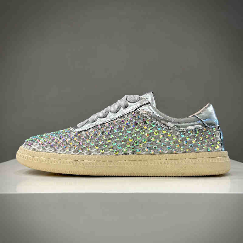 Fashion Luxury New Designer Men's All Match Glitter Charm Rhinestone Causal Shoes Flats Male Walking Sneakers Zapatos Hombre