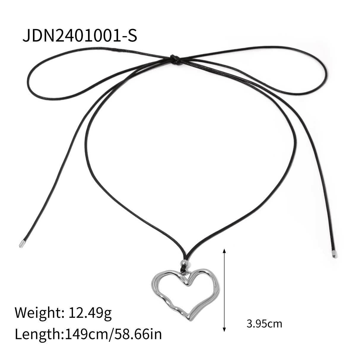 Jiedin European and American stainless steel starfish black rope necklace clavicle chain titanium steel necklace