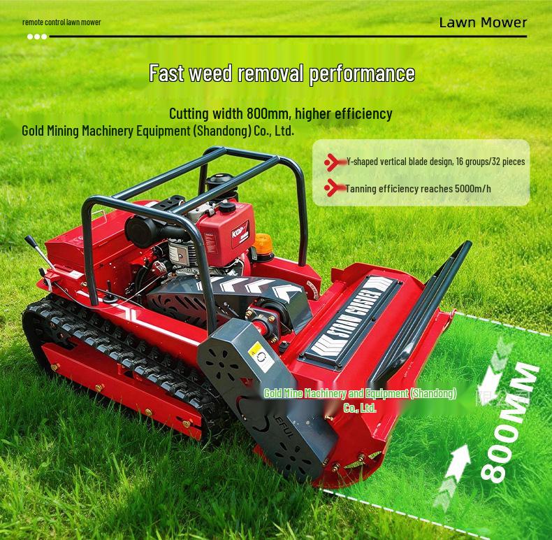 Russian Diesel Remote-Controlled All-Terrain Tracked Lawn Mower for Steep Slopes
