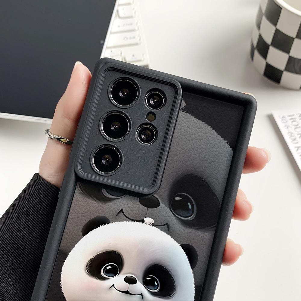 Silicone Panda Case For Samsung S25 Ultra A16 A15 A06 A05 A05s A55 A54 S24 FE S23 Plus S22 A53 A35 A34 A33 A25 A14 A13 Cover