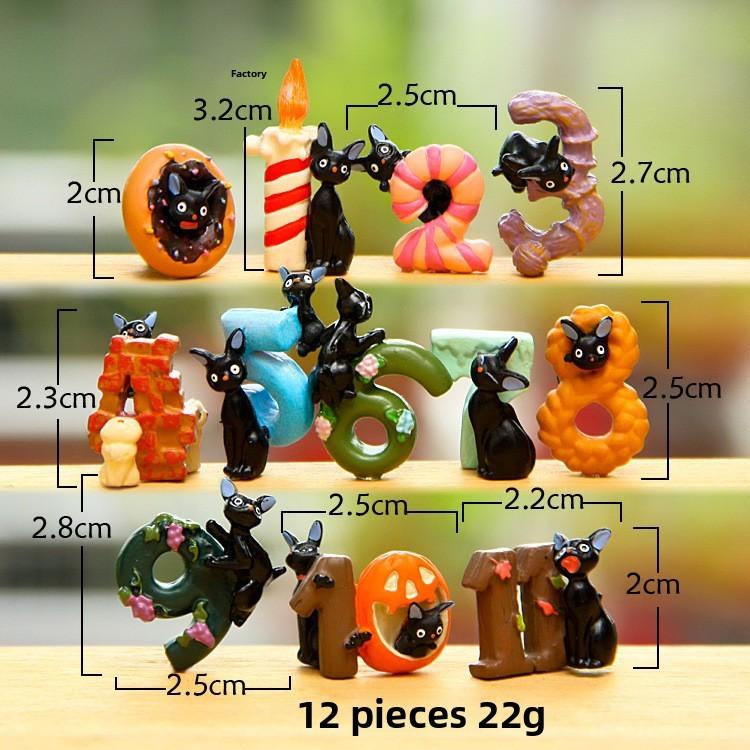 Kiki Delivery Service Jiji Creative Digital Black Cat Model Toy Action Figures